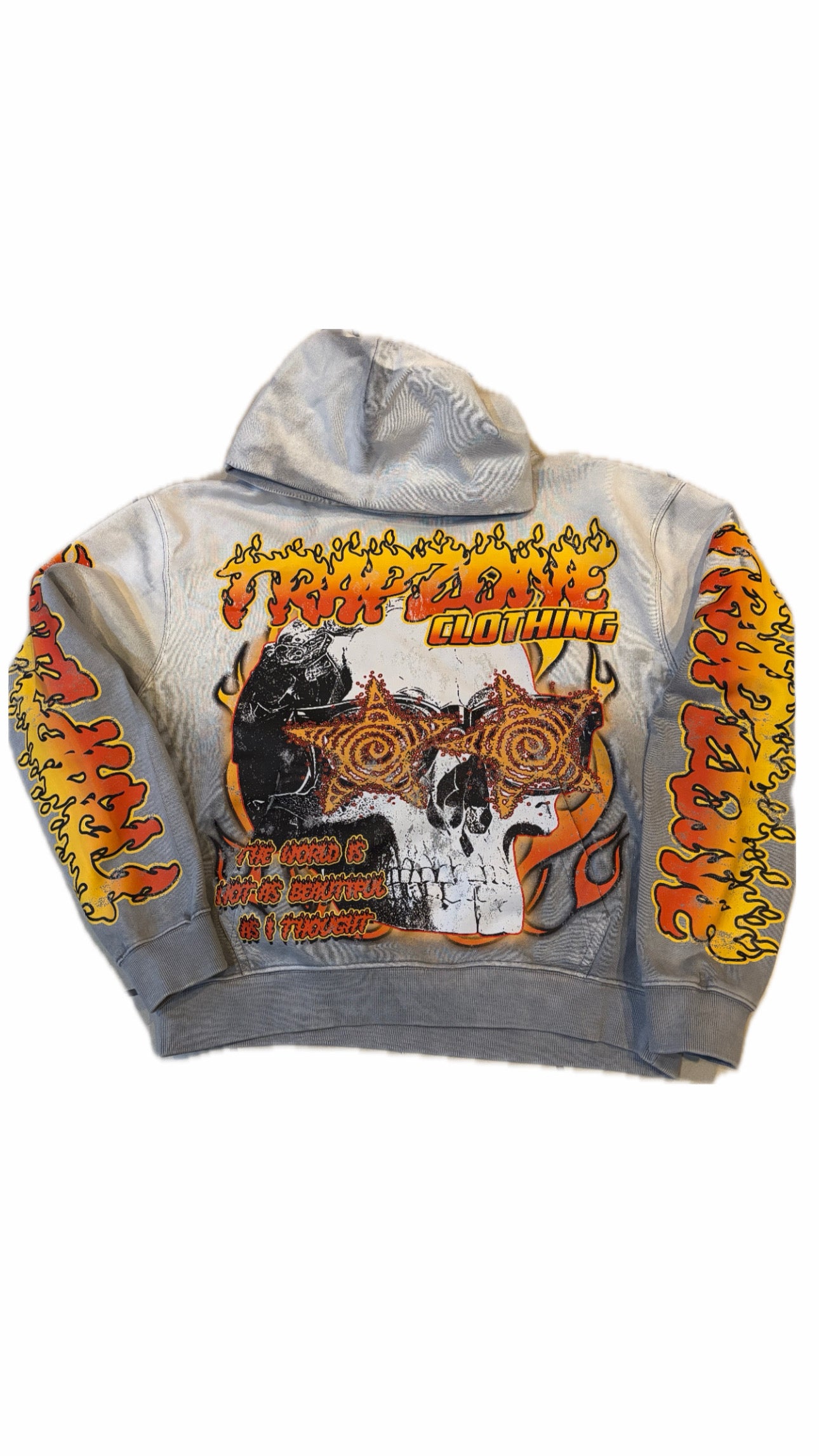 TRAPZONE FLAME SKULL HOODIE