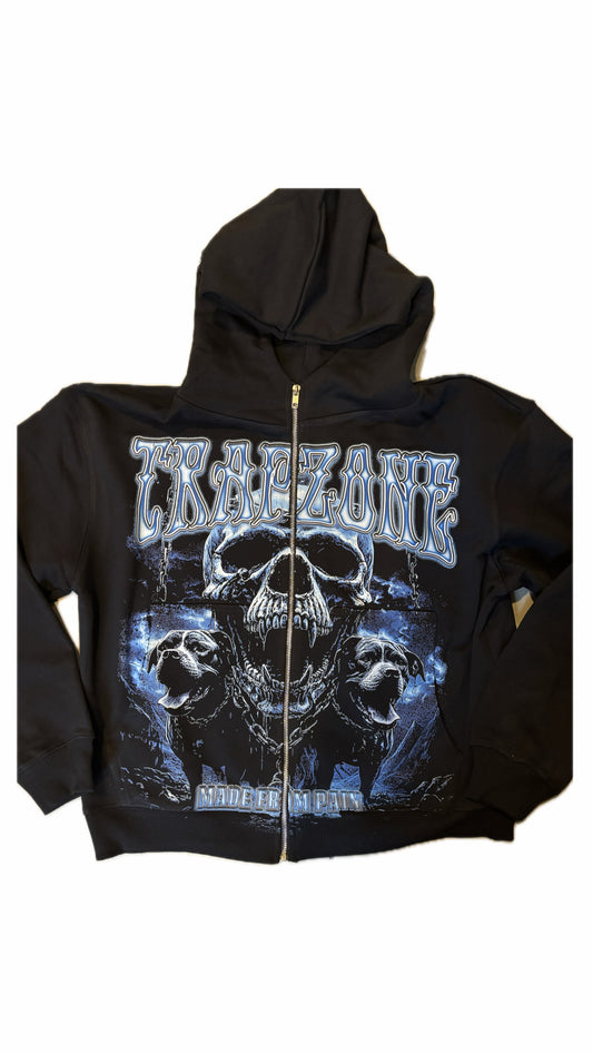 TRAPZONE GRAPHIC ZIP HOODIE