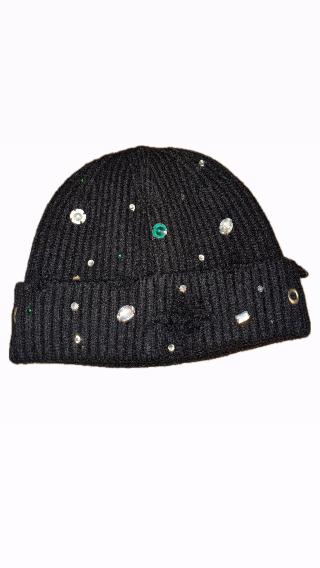 Trapzone Sex Money Hustle Rhinestone Beanie (Black)