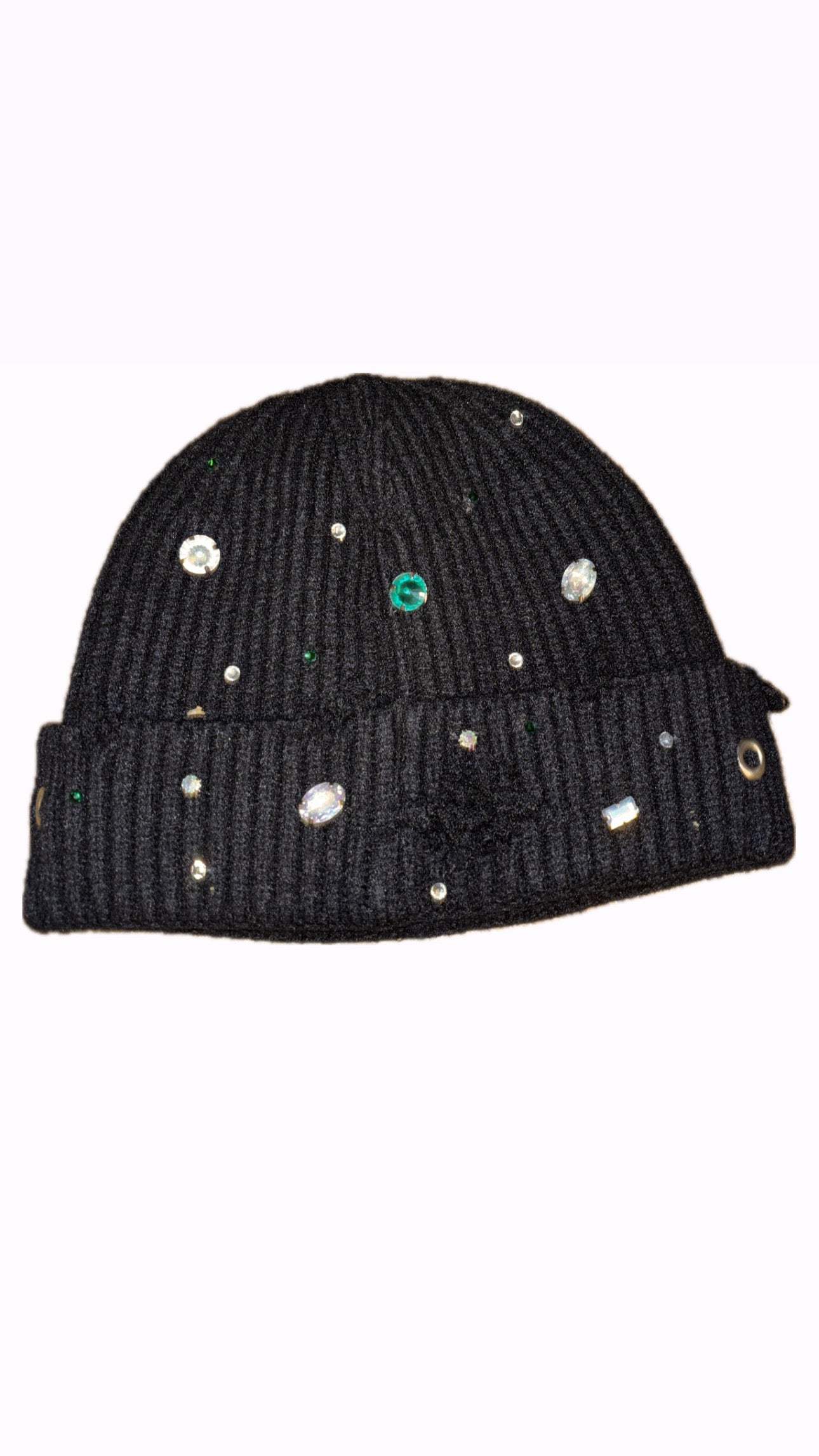 Trapzone Sex Money Hustle Rhinestone Beanie (Black)