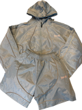 Trapzone Reflective Windbreaker Short Set light blue