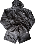 Trapzone Reflective Windbreaker Short Set black