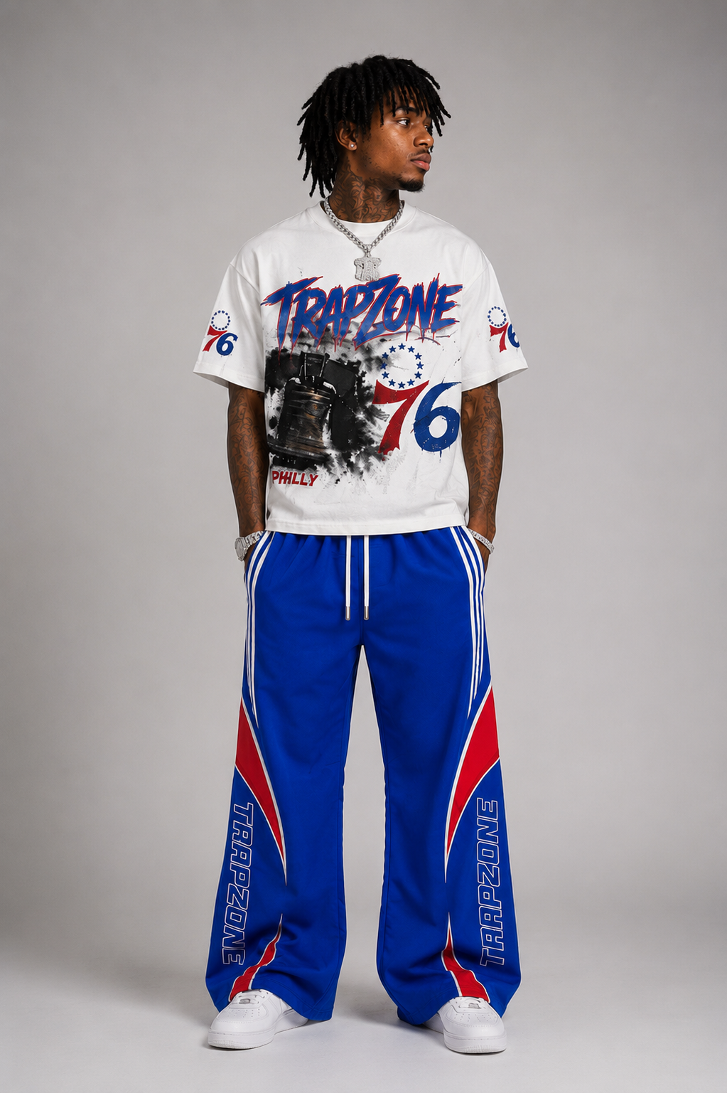 TZX Flame Windbreaker Short Set – Black/Red – Trapzone