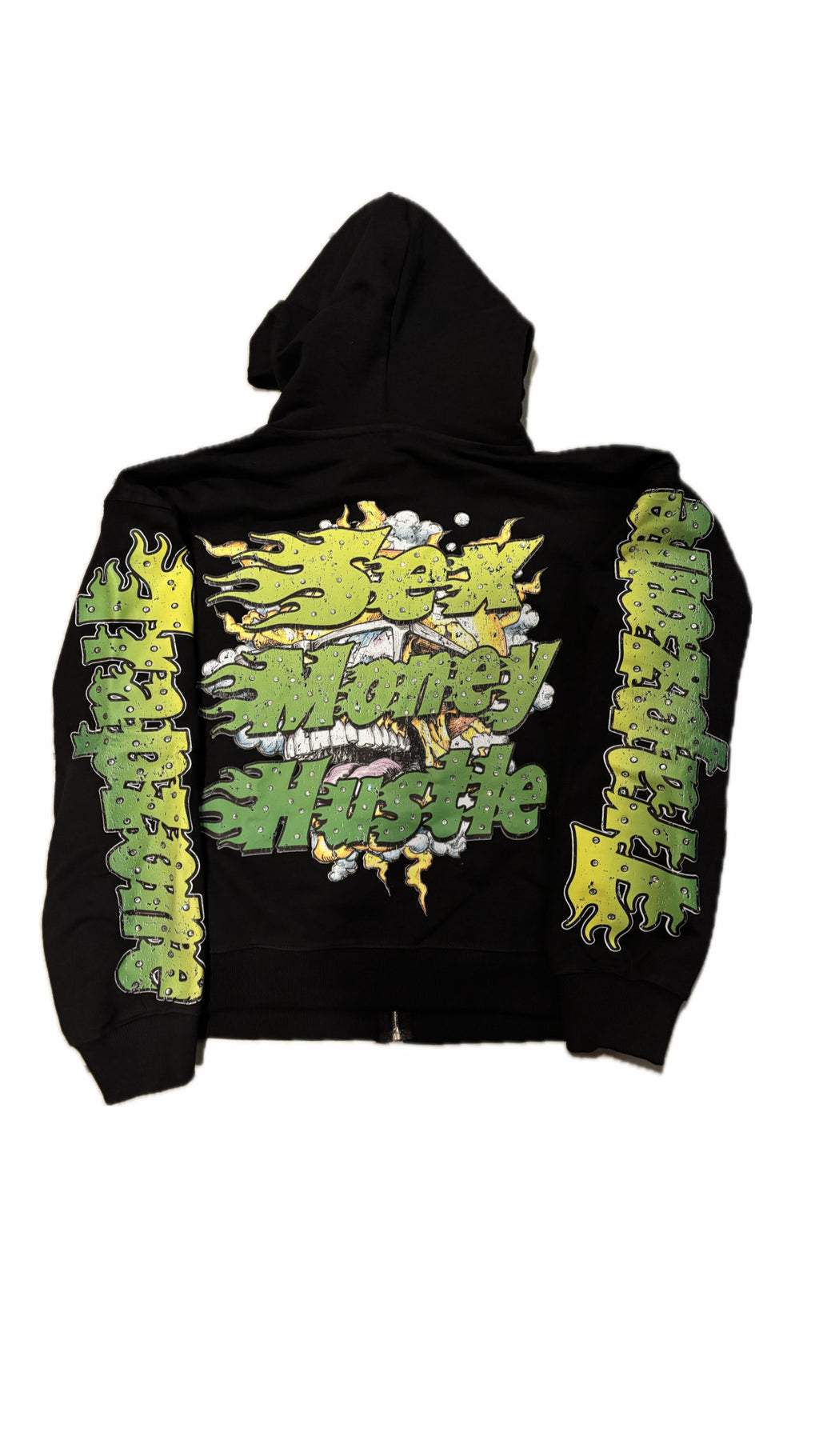 Trapzone “Sex, Money, Hustle” Rhinestone Hoodie