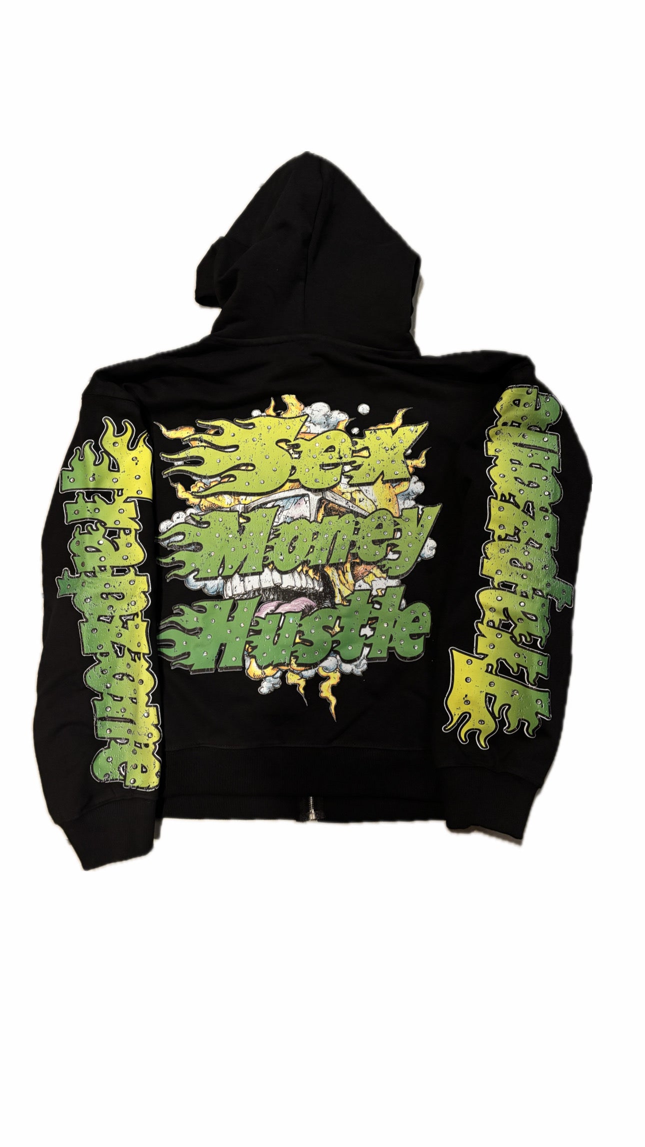 Trapzone “Sex, Money, Hustle” Rhinestone Hoodie