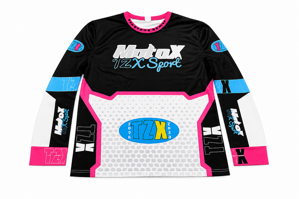 TZX MotoX Sport Jersey – Black/Pink/Blue