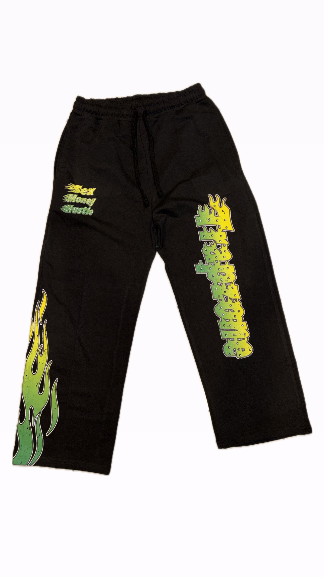 Trapzone Flame Skull Rhinestone Zip Set (Black